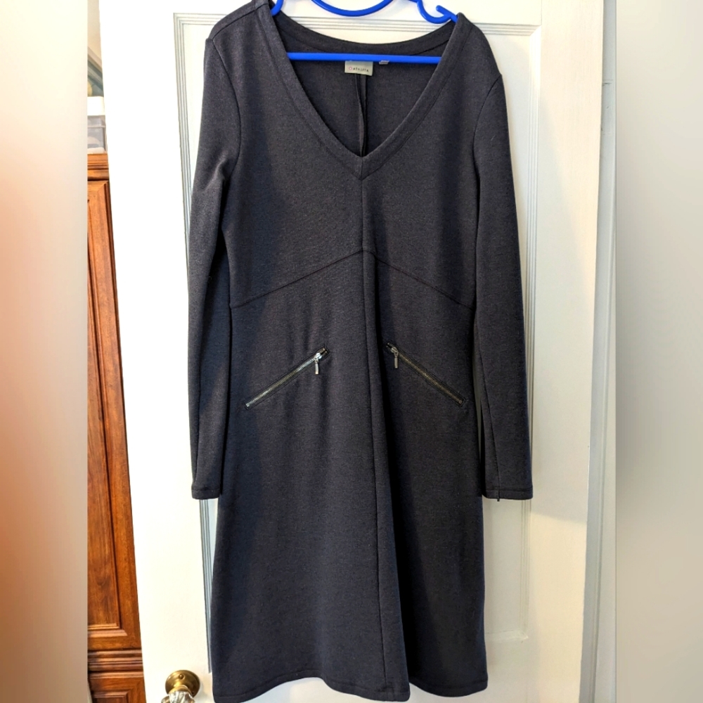 Athleta dark gray cotton blend dress, size L